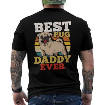 Pug Dog Dad Fathers Day Men's Back Print T-shirt | Mazezy