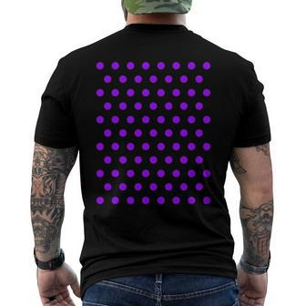 Purple And White Polka Dots Men's Back Print T-shirt | Mazezy