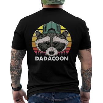 Raccoon Owner Dad Trash Panda Father Dadacoon Fathers Day Men's Back Print T-shirt | Mazezy