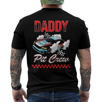 Race Car Birthday Party Racing Family Daddy Pit Crew Men's Back Print T-shirt | Mazezy