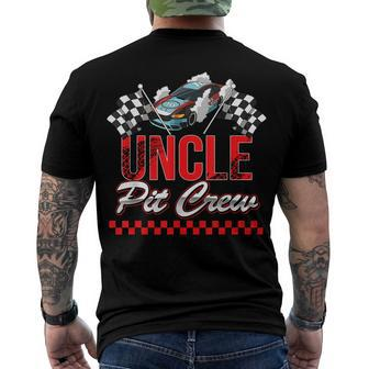 Race Car Birthday Party Racing Family Uncle Pit Crew Men's T-shirt Back Print - Seseable