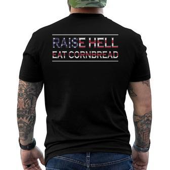 Raise Hell Eat Cornbread Redneck Southern July 4 Country Men's Back Print T-shirt | Mazezy