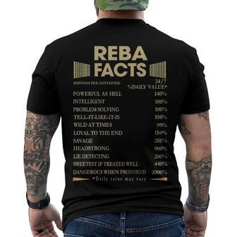 Reba Name Reba Facts Men's T-Shirt Back Print - Seseable
