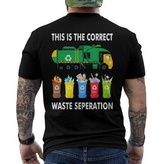 Recycling Trash Waste Separation Garbage Truck Men's Back Print T-shirt | Mazezy