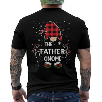 Red Buffalo Plaid Matching The Father Gnome Christmas Men's Back Print T-shirt | Mazezy