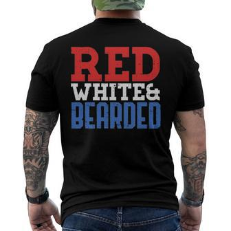 Red White And Bearded 4Th Of July Pride Patriot Men Men's Back Print T-shirt | Mazezy
