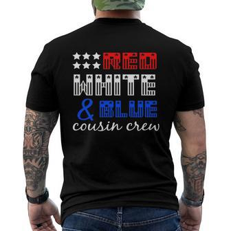 Red White And Blue Cousin Crew Independence Day Men's Back Print T-shirt | Mazezy
