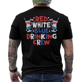 Red White And Blue Drinking Crew 4Th Of July Drink Party Men's T-shirt Back Print - Seseable
