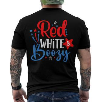 Red White And Boozy 4Th Of July Drinking Party Men's T-shirt Back Print - Seseable