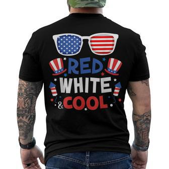 Red White And Cool Sunglasses 4Th Of July Toddler Boys Girls Men's T-shirt Back Print - Seseable