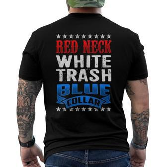 Redneck White Trash Blue Collar Back America Men's Back Print T-shirt | Mazezy