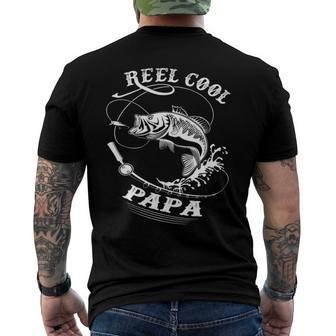 Reel Cool Papa For Fishing Nature Lovers Men's Back Print T-shirt | Mazezy