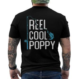 Reel Cool Poppy Fishing Fathers Day Fisherman Poppy Men's Back Print T-shirt | Mazezy