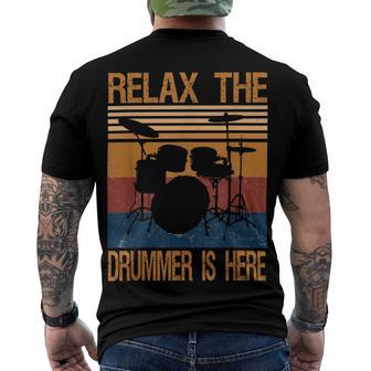 Relax The Drummer Here Men's Crewneck Short Sleeve Back Print T-shirt | Favorety CA