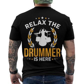 Relax The Drummer Here Men's Crewneck Short Sleeve Back Print T-shirt - Monsterry