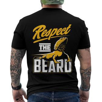 Respect The Beard Pogona & Bearded Dragon Men's Crewneck Short Sleeve Back Print T-shirt - Monsterry