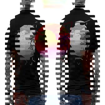 Retro 80S Vaporwave Aesthetic Tropical Sunset 90S Vaporwave Men's Back Print T-shirt | Mazezy