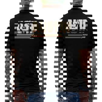 Retro Austin Texas Vintage Lone Star State Men's Back Print T-shirt | Mazezy