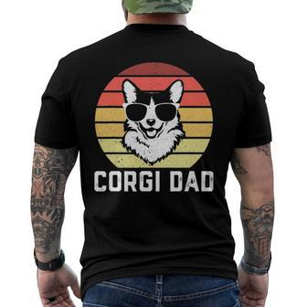 Retro Corgi Dad Pembroke Welsh Corgi Dog Dad Men's Back Print T-shirt | Mazezy