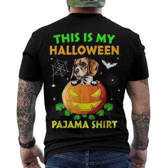 Retro This Is My Halloween Pajama Beagle Men's T-shirt Back Print - Seseable