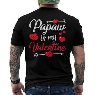 Retro Hearts Papaw Is My Valentines Day Fathers Day Men's Back Print T-shirt | Mazezy AU