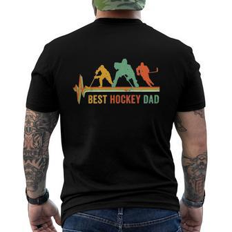 Retro Hockey Dad Best Hockey Dad Men's Back Print T-shirt | Mazezy