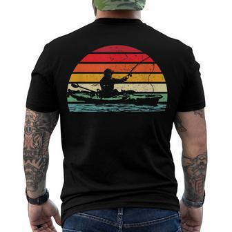 Retro Kayak Fisherman Kayaking Fishing Kayaker Cool Men's T-shirt Back Print - Seseable