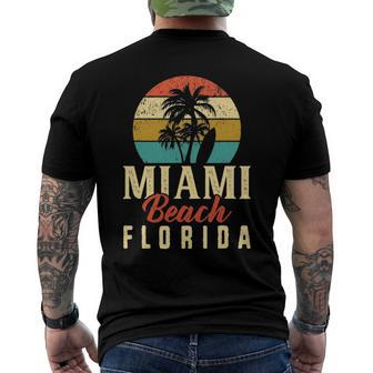 Retro Miami South Beach Florida Summer Vacation Men's Back Print T-shirt | Mazezy