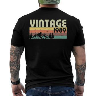 Retro Vintage 1989 Graphics 33Rd Birthday 33 Years Old Men's Back Print T-shirt | Mazezy