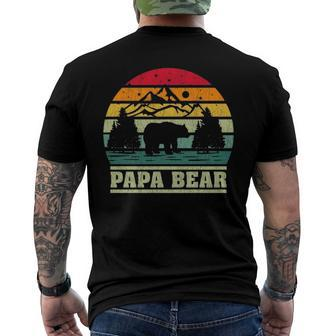 Retro Vintage Camping Lover Papa Bear Camper Men's Back Print T-shirt | Mazezy