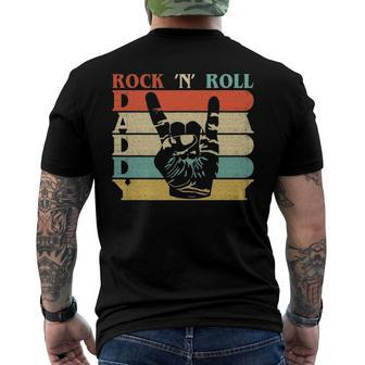 Retro Vintage Daddy Rock N Roll Heavy Metal Dad Men's Back Print T-shirt | Mazezy