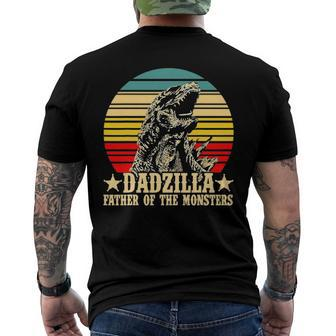 Retro Vintage Dadzilla Father Of The Monsters Men's Back Print T-shirt | Mazezy