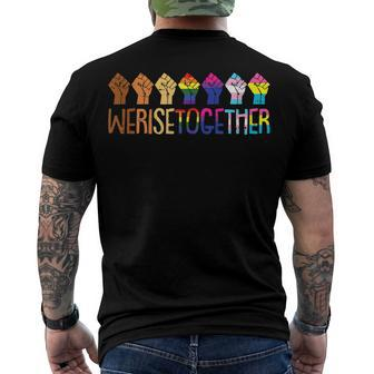 We Rise Together Lgbt Q Pride Social Justice Equality Ally T Men's Back Print T-shirt | Mazezy