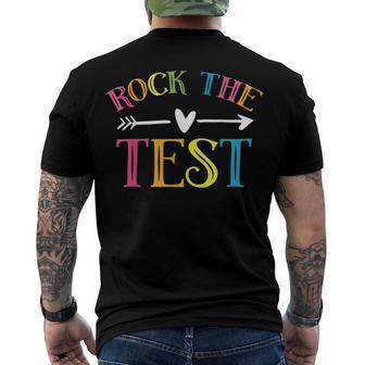 Rock The Test Funny Teacher Test Day Testing Day Student Men's Crewneck Short Sleeve Back Print T-shirt - Monsterry DE