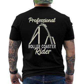 Roller Coaster Professional Rider Thrillseeker High Rides Men's Back Print T-shirt | Mazezy