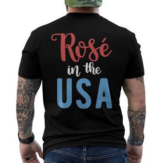 Rose In The Usa Cute Drinking 4Th Of July Men's Back Print T-shirt | Mazezy