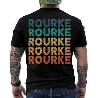 Rourke Name Shirt Rourke Family Name Men's Crewneck Short Sleeve Back Print T-shirt - Monsterry DE