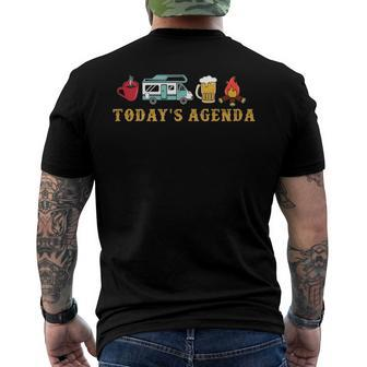 Rv Camping Lover Agenda Todays Agenda Men's Back Print T-shirt | Mazezy