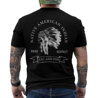 Sac And Fox Tribe Native American Indian Pride Respect Darke Men's Back Print T-shirt | Mazezy