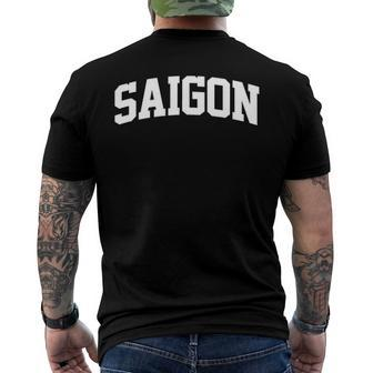 Mens Saigon Vintage Retro Sports Team College Gym Arch Men's Back Print T-shirt | Mazezy