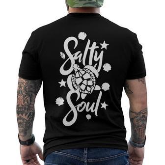 Salty Soul Turtle Underwater Beach Men's Crewneck Short Sleeve Back Print T-shirt - Monsterry