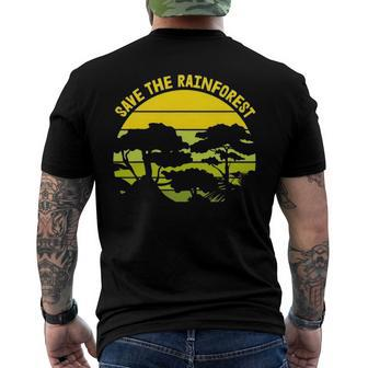 Save The Rainfores Earth Day Save Earth Inspiration Men's Back Print T-shirt | Mazezy