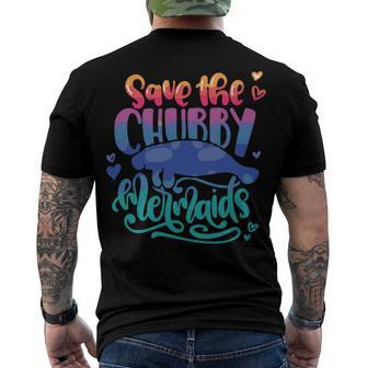 Save The Chubby Mermaids Funny Mermaid Men's Crewneck Short Sleeve Back Print T-shirt | Favorety CA