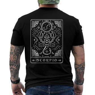 Scorpio Tarot Art Scorpio Zodiac Sign Birthday Month Men's Back Print T-shirt | Mazezy