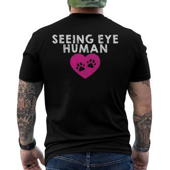 Seeing Eye Human Dog Paw Print Men's Back Print T-shirt | Mazezy