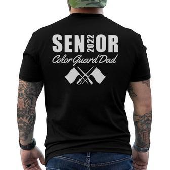 Senior Color Guard Dad 2022 Flag Marching Band Parent Helper Men's Back Print T-shirt | Mazezy