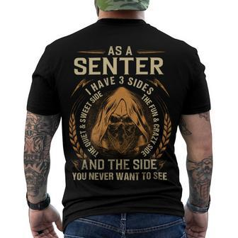 Senter Name Shirt Senter Family Name Men's Crewneck Short Sleeve Back Print T-shirt - Monsterry DE