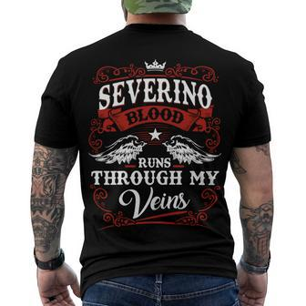 Severino Name Shirt Severino Family Name V2 Men's Crewneck Short Sleeve Back Print T-shirt - Monsterry