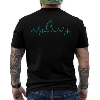 Shark Fish Lover Heartbeat Shark Men's Back Print T-shirt | Mazezy