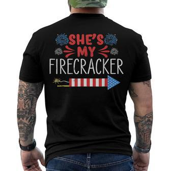 Shes My Firecracker 4Th Of July Matching Couples His And Her Men's T-shirt Back Print - Seseable